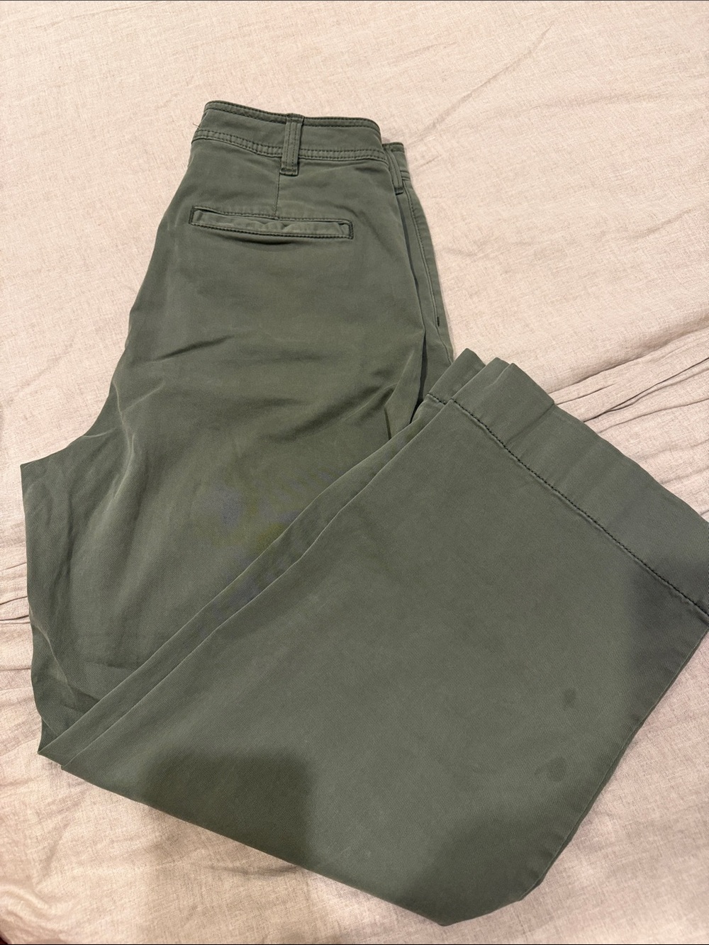 Sonoma Olive Green Cropped Chinos